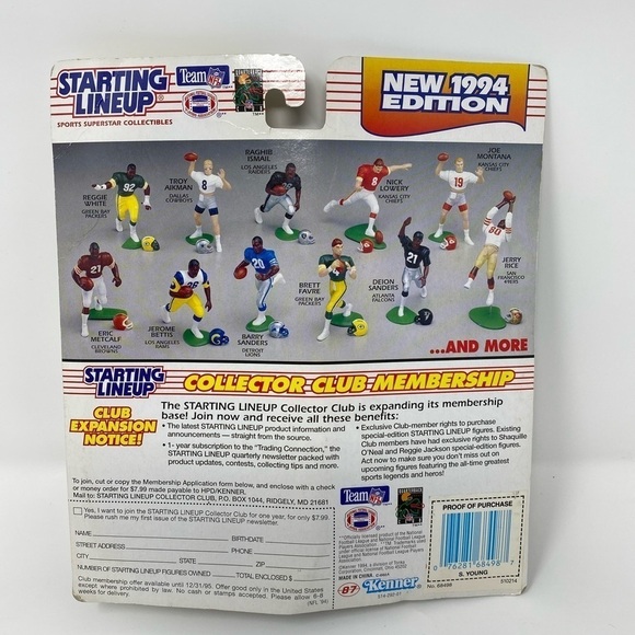 Vintage Starting Lineup Sports Superstar Collectible 49ers Steve Young - Picture 2 of 2